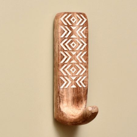 Brown Wooden Adhesive Hooks for Painted Walls